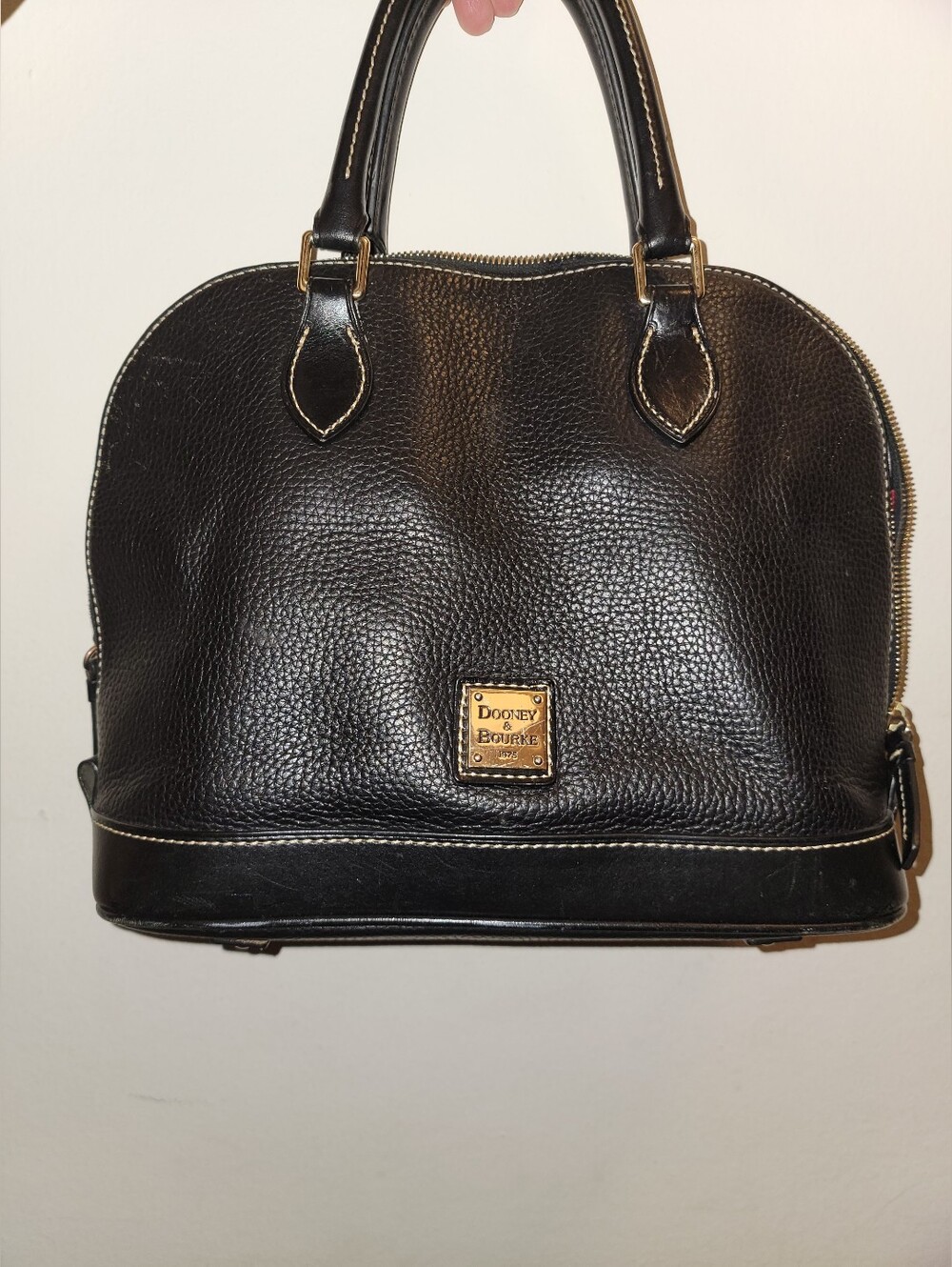 Dooney & Bourke Black Pebbled Leather Satchel